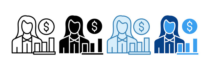 Financial Advisor Icon Set Multiple Style Collection