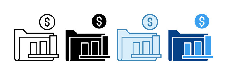 Investment Portfolio Icon Set Multiple Style Collection