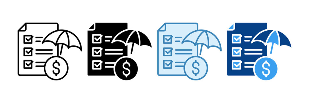 Insurance Planning Icon Set Multiple Style Collection