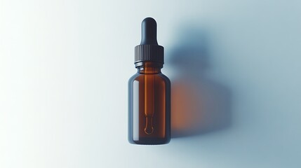 Amber dropper bottle isolated