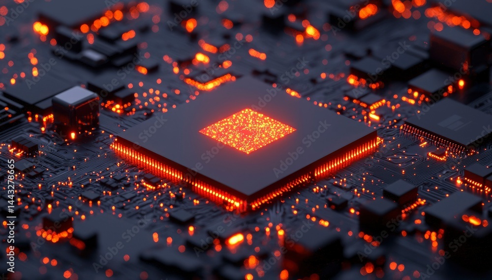 Poster circuit board with glowing processor (7)