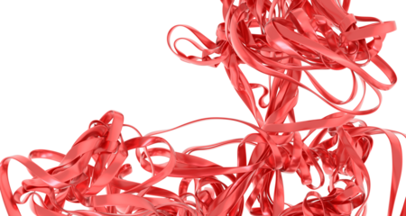 Abstract Red Ribbon Swirls