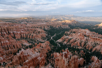 Panoramic view of Bryce Canyon's stunning rock formations and valleys