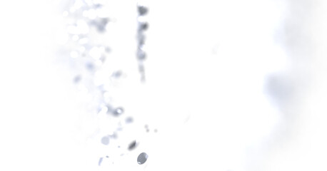 Close-up of water droplets falling, abstract background.