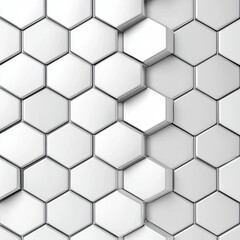 Obraz premium Textured White Hexagonal Tiles Background for Modern Design Projects