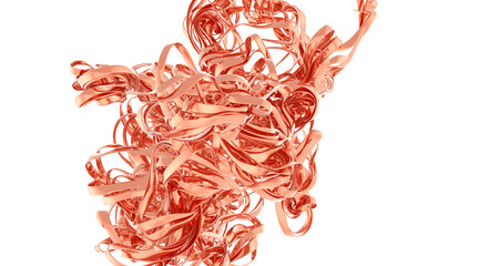 High-resolution image of an abstract swirling rose gold metal texture. Perfect for backgrounds, design projects, and more.