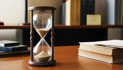 Hourglass on the office desk