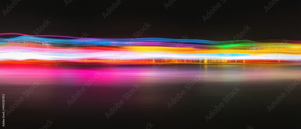 Poster abstract light painting photography showcasing vibrant colors and dynamic motion creating a modern a