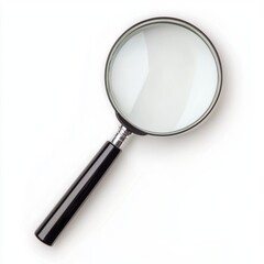 Vintage Magnifying Glass on White Background for Close-Up Views