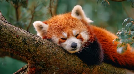 Relaxing Red Panda: Arboreal Slumber
