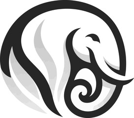 Stylized Elephant Mascot Illustration on White Background