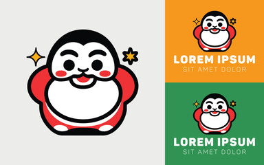 Cute Daruma Doll with Bold Eyebrows