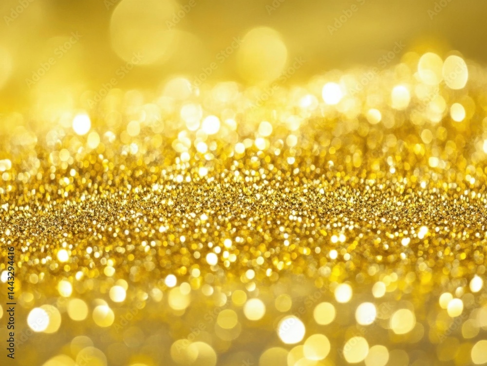 Poster shimmering golden glitter background with bokeh effect creating a luxurious and festive atmosphere p