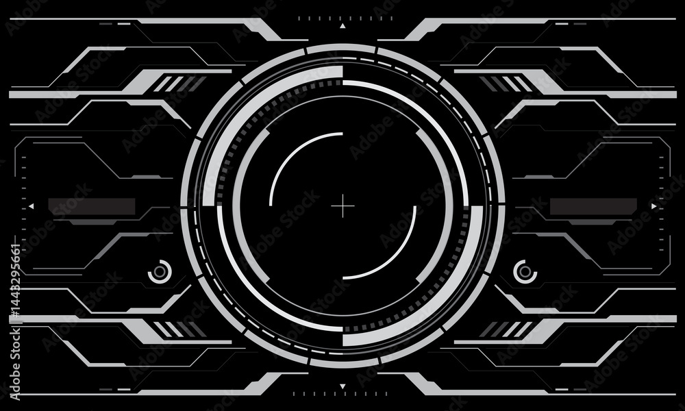 Aufkleber hud sci-fi interface screen view white circular geometric design virtual futuristic technology creat