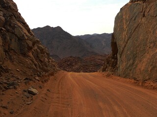 Road in Rocky and mountainous Richtersveld area