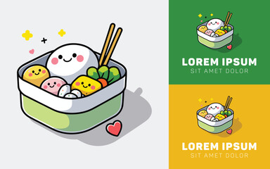 Happy Lunch Bento with Rice and Veggies