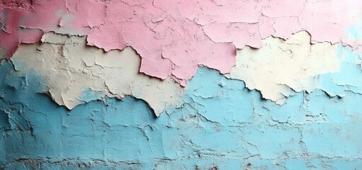 Fototapeta premium Pastel Hues of Decay: A Textured Wall Abstract
