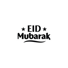 Minimalist Eid Mubarak Typography Greeting with vector design
