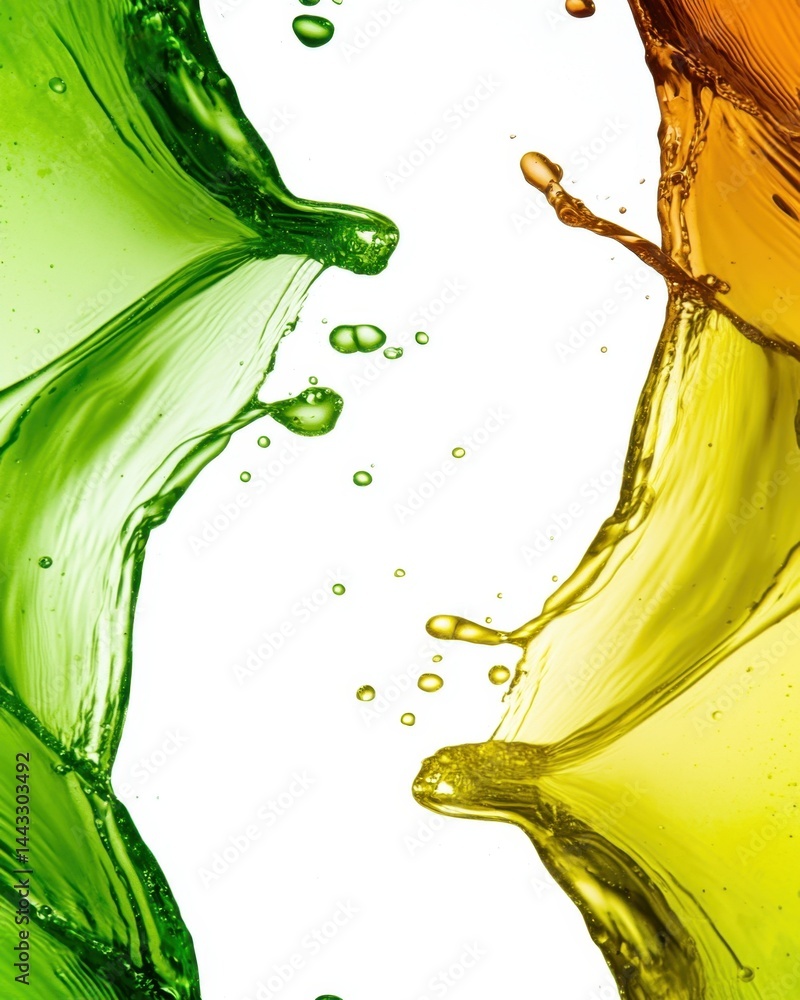 Aufkleber vibrant splash of colorful liquid collision against white backdrop creating dynamic movement and ene