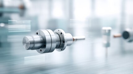 malfunction close up, focus on, copy space bold industrial palette Double exposure silhouette with error screen and mechanical parts