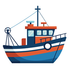 Fishing boat icon isolated on white background