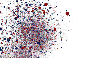 Abstract Red Blue Grey Dots Particle Burst Background