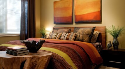 Warm Autumnal Bedroom Decor: A Relaxing and Cozy Space