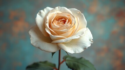 Obraz premium Elegant Cream Rose Close-Up: A Study in Softness and Grace