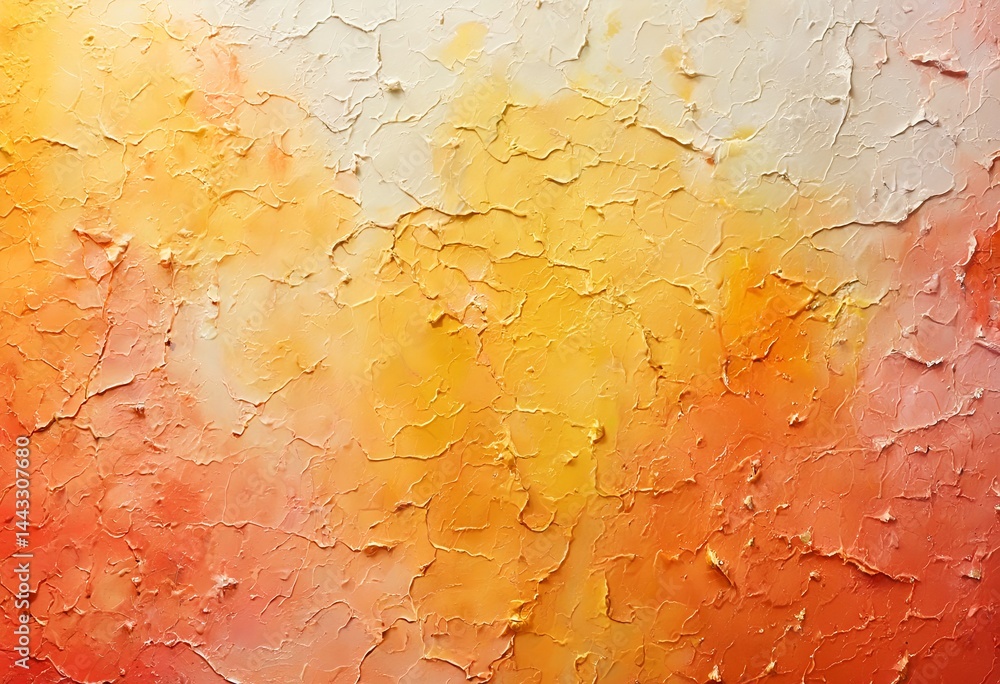 Poster a textured surface displays a vibrant gradient transitioning from pale yellow at the top to fiery or