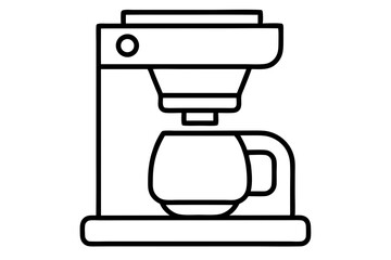 Coffee Machine Linear Style Icon - Kitchen Appliance Vector Illustration

