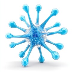 Translucent Blue Geometric Microscopic Organism 3D Render