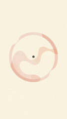 An abstract representation of an atom with a nucleus and electron paths on a minimalist background.