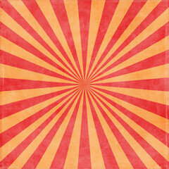 Red and orange sunburst, vector sunbeam, sun rays lines effect, starburst background, illustration of sunset, sunrise, sunshine, sunny day and sunlight 