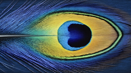 Fototapeta premium Stunning close-up of a vibrant peacock feather, showcasing intricate details and iridescent colors. Perfect for designs, backgrounds, or nature-themed projects.