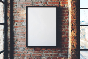 picture frame on brick wall