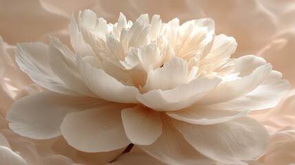 Obraz premium The Elegance of a Creamy Peony Blossom