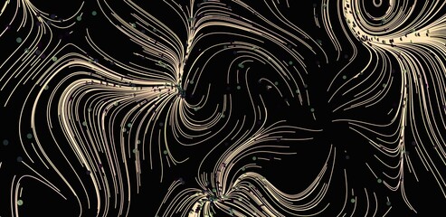 Elegant beige lines swirl on black.  Perfect for modern designs.