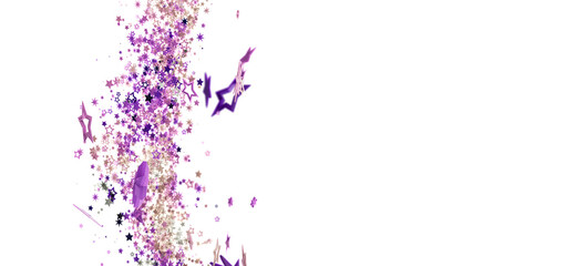 Sparkling purple and gold stars on white. Perfect for festive designs.