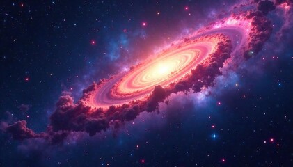 Obraz premium Distant galaxies, swirling starfields, dark matter, astronomy, light, nebula