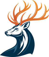 clean and simple deer head logo inmodern vector 19.eps