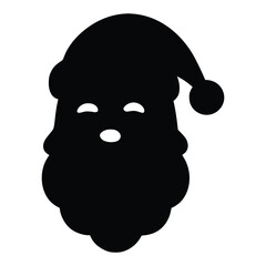 Santa Claus head Silhouette Vector