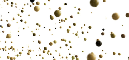 Beautiful abstract background with many colorful spheres floating on white.