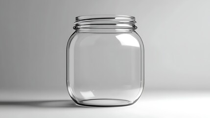 Empty clear glass jar