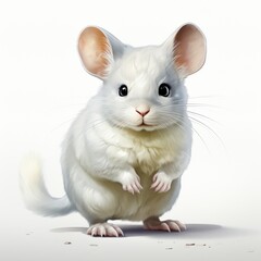 Chinchilla, Watercolor Style Isolate on White Background