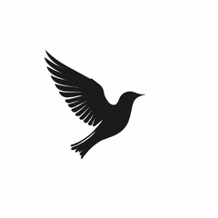 Obraz premium Graceful dove flying silhouette vector illustration 