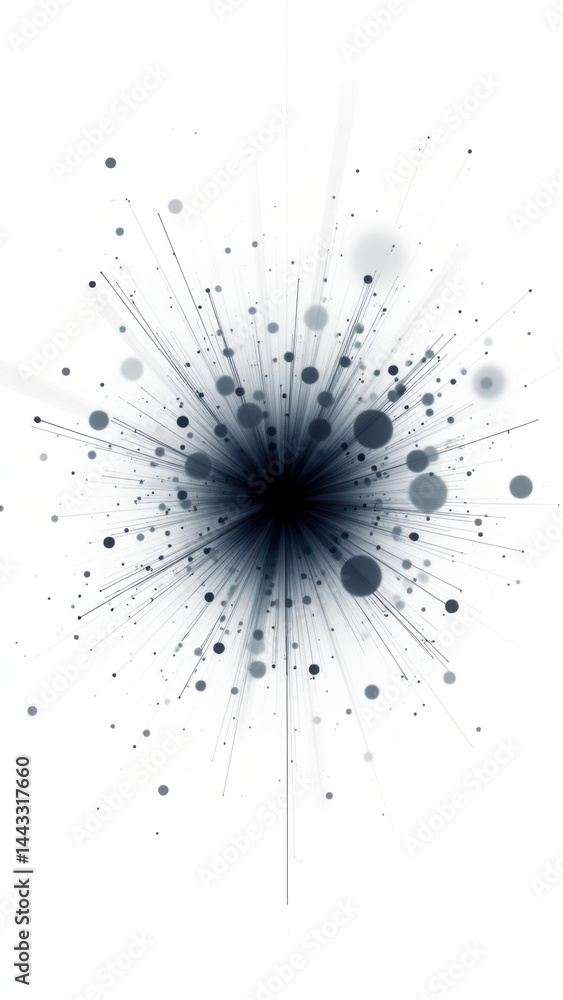 Poster abstract atomic explosion with a dark core.