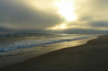 Peaceful Beach Sunrise and Gentle Ocean Waves in Swakopmund Namibia