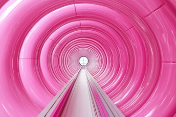 Obraz premium Abstract View of a Circular Pink Tunnel with Smooth Texture