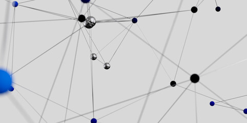 Modern digital network connection, nodes and lines, communication concept. Ideal for tech, business, and science.