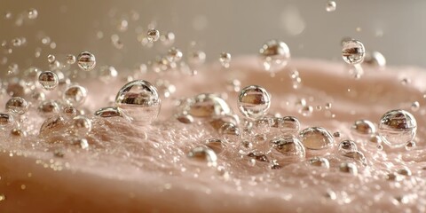 Fresh Water Drops on Smooth Gel Cream Texture